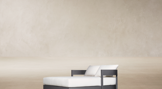 Three Quarter view of Balmain Aluminum Daybed - Frame Only 