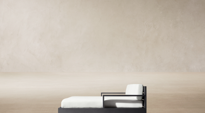 Three Quarter view of Marbella Aluminum Daybed 