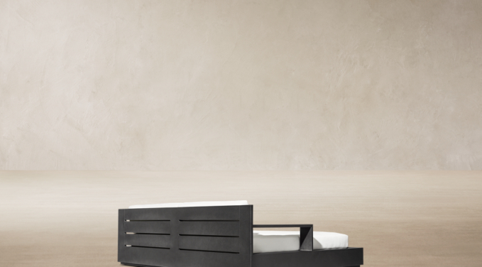 Three Quarter Back view of Marbella Aluminum Daybed - Frame Only 