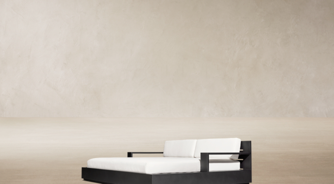 Three Quarter view of Marbella Aluminum Daybed - Frame Only 