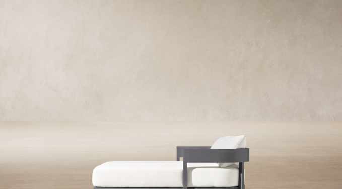 Three Quarter view of Balmain Aluminum Daybed - Frame Only 
