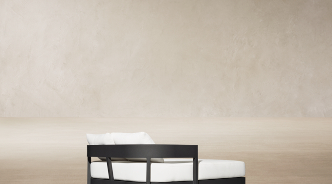 Three Quarter Back view of Balmain Aluminum Daybed 