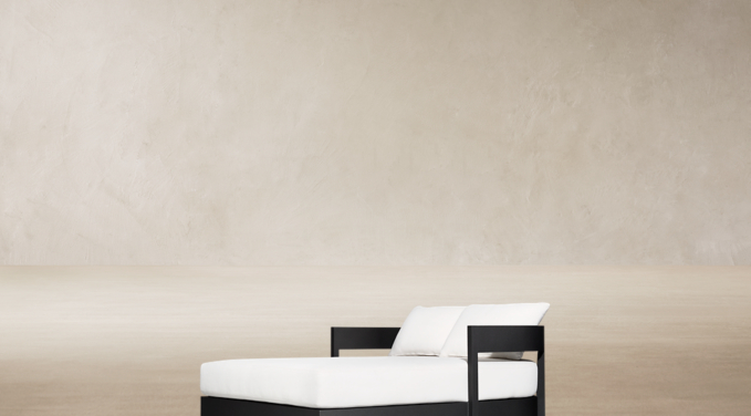 Three Quarter view of Balmain Aluminum Daybed 