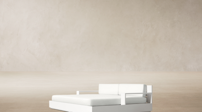 Three Quarter view of Marbella Aluminum Daybed 