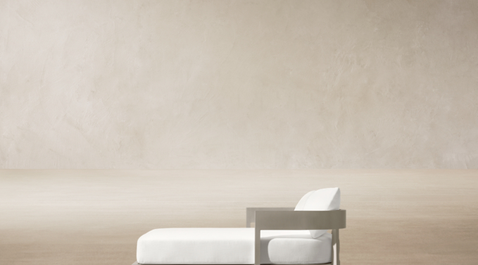 Three Quarter view of Balmain Aluminum Daybed 