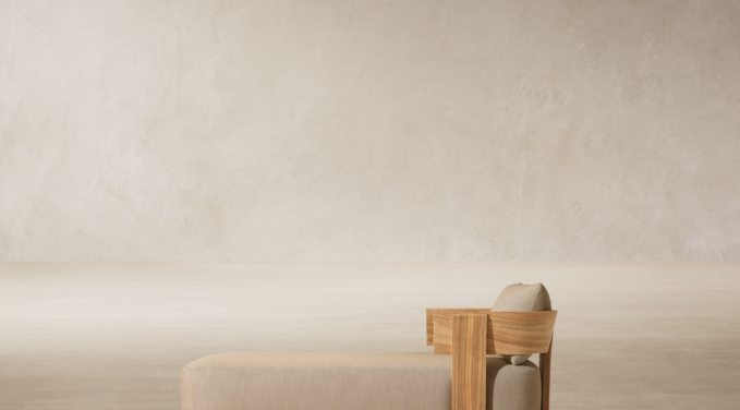 Three Quarter view of Solaro Teak Chaise  - Frame Only 