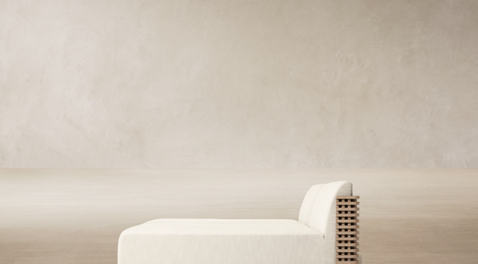 Three Quarter view of Trelica Teak Modular Daybed 