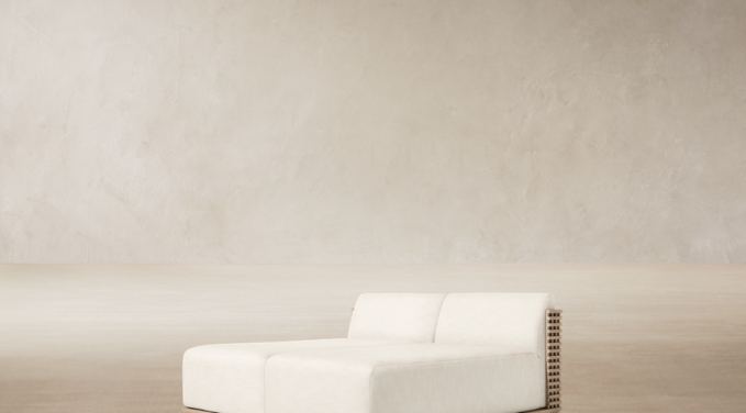 Three Quarter view of Trelica Teak Modular Daybed 