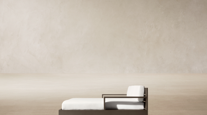 Three Quarter view of Marbella Aluminum Daybed - Frame Only 