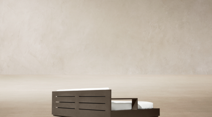 Three Quarter Back view of Marbella Aluminum Daybed 