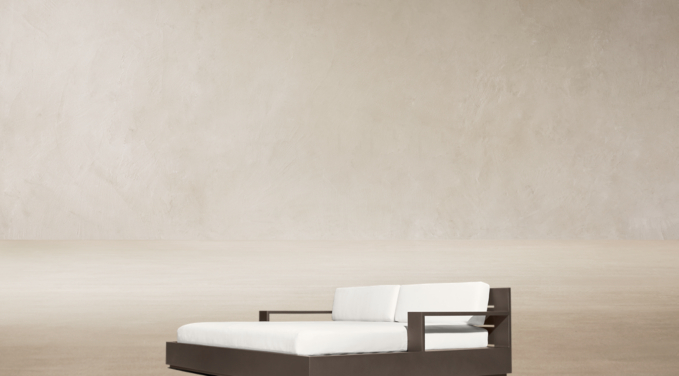 Three Quarter view of Marbella Aluminum Daybed 