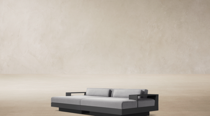 Three Quarter view of Cape Town Aluminum Modular Daybed 