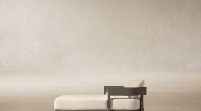 Three Quarter view of Balmain Aluminum Daybed - Frame Only 