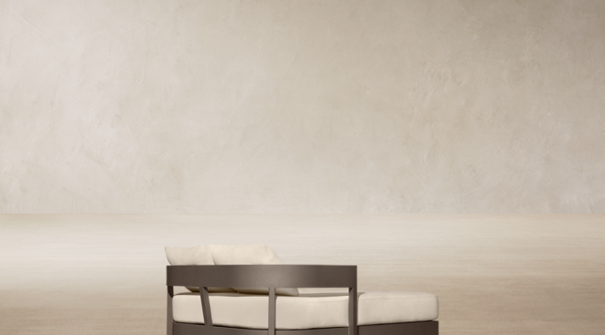Three Quarter Back view of Balmain Aluminum Daybed 