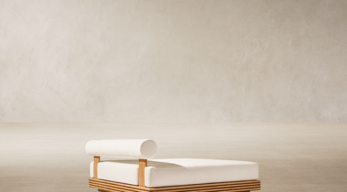 Three Quarter Back view of Bondi Teak Daybed  