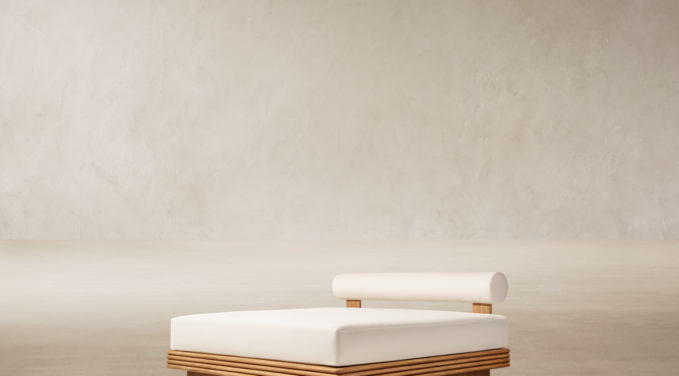 Three Quarter view of Bondi Teak Daybed  