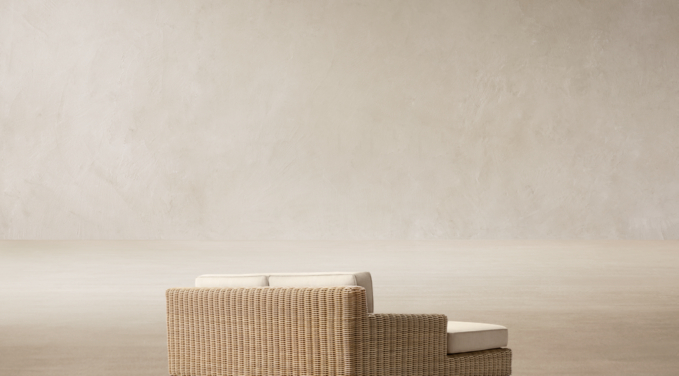 Three Quarter Back view of Provence Track Arm Daybed 