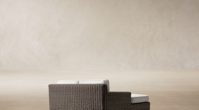 Three Quarter Back view of Provence Track Arm Daybed 