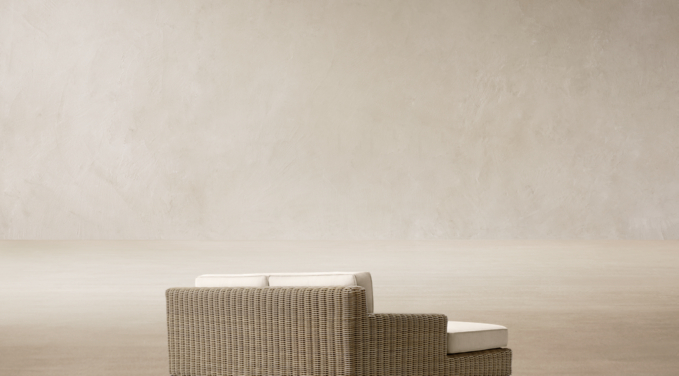 Three Quarter Back view of Provence Track Arm Daybed 