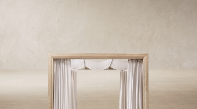 Three Quarter view of Costa Teak Canopy Daybed 