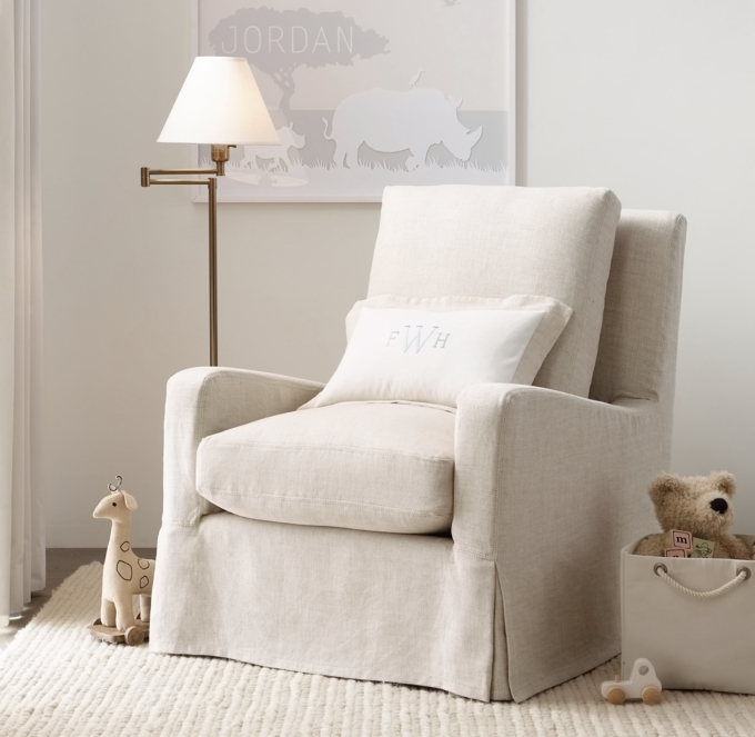 Ellis Swing Arm Floor Lamp with Tapered Shade Chestnut RH Baby Child