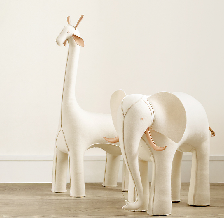 Oversized Wool Felt Elephant - Ivory | RH Baby & Child Oversized Wool Felt Elephant - Ivory | RH Baby & Child