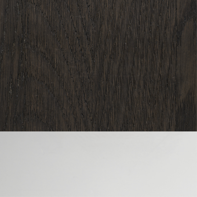 Brown Oak/ Polished Stainless Steel 