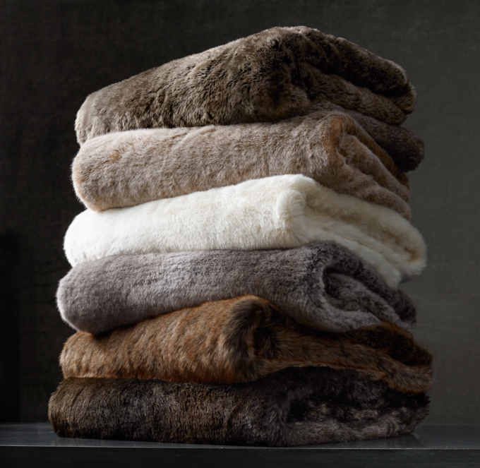 Restoration hardware faux fur throw sale