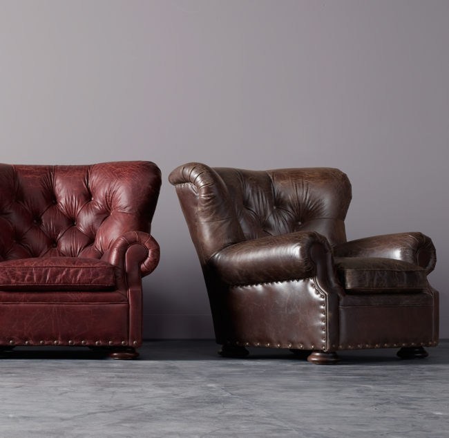 Churchill Leather Chair With Nailheads
