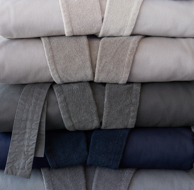 GarmentWashed Percale Terry Robe