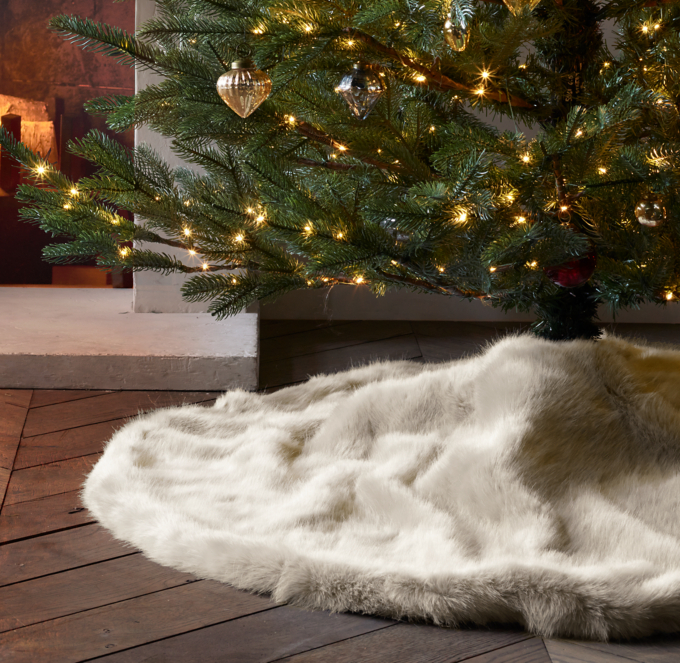 Faux Fur Christmas Tree Skirt 