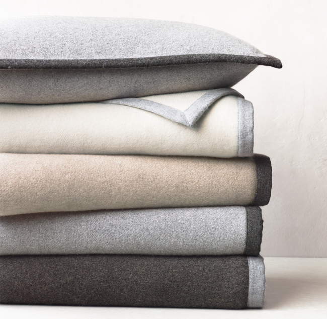 Bordered Cashmere Pillow Cover Square