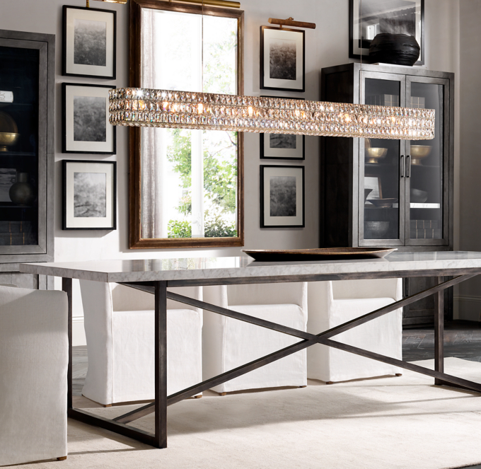 Torano Marble Rectangular Dining Table RH