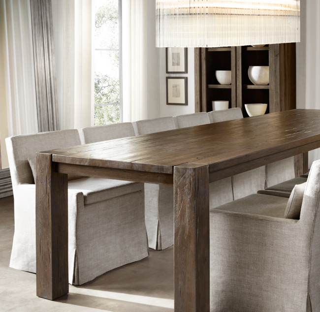 restoration hardware reclaimed wood dining table