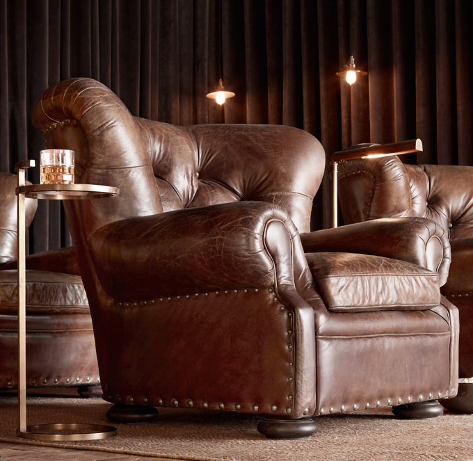 Churchill Leather Chair with Nailheads RH