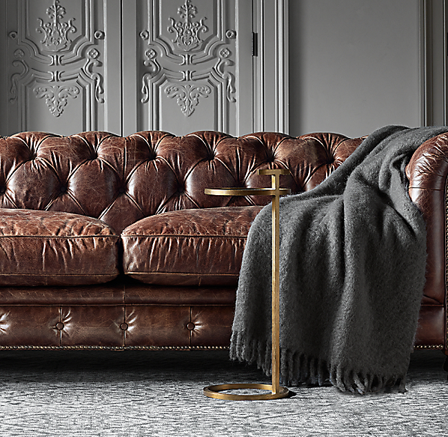 Kensington Leather Sofa, Restoration Hardware Sofa Leather