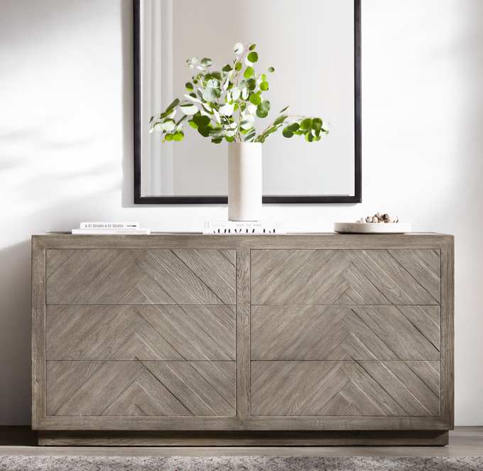 Herringbone 6 drawer Dresser RH
