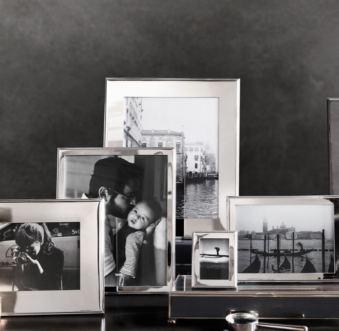 Hampton Narrow Tabletop Frames SilverPlated