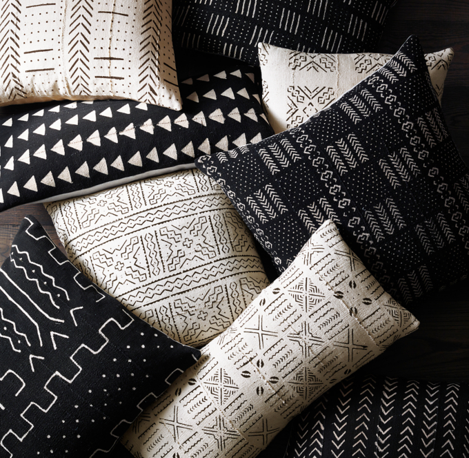 Mud cloth pillows restoration hardware deals