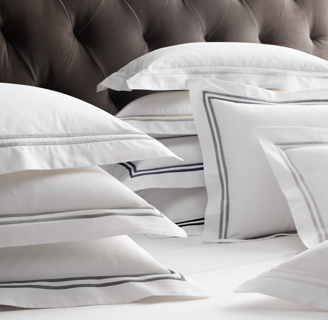 Italian Hotel Satin Stitch White Duvet Cover