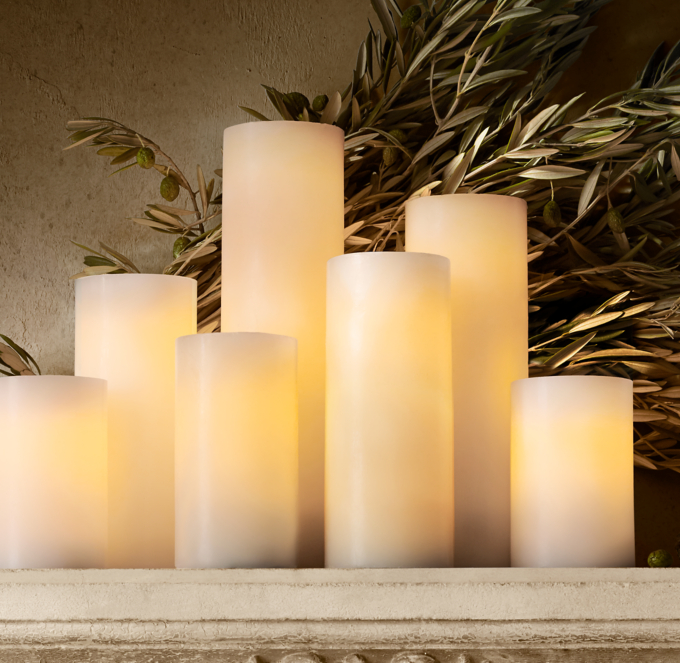 Battery Operated Wax Flameless Pillar Candle