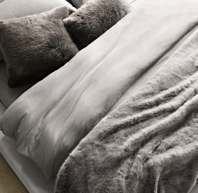 Restoration deals hardware faux fur throw dune