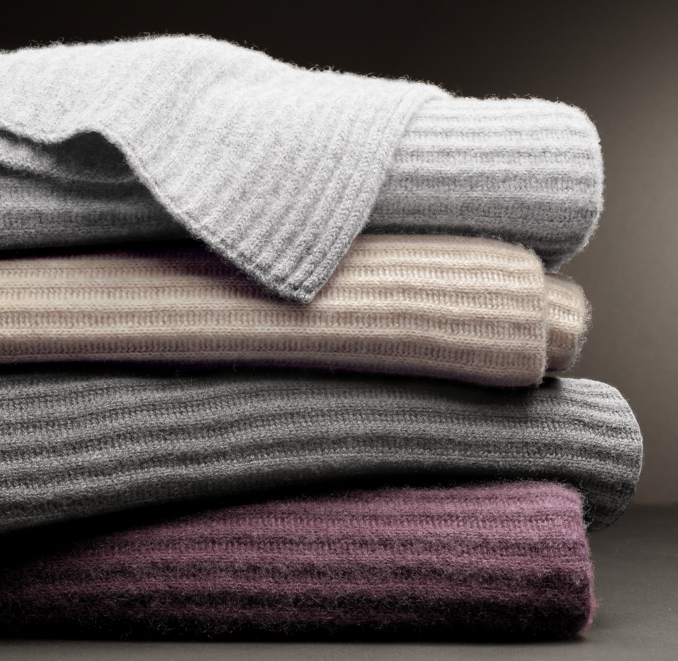 Ribbed Cashmere Throw