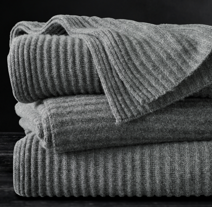 Ribbed Cashmere Throw