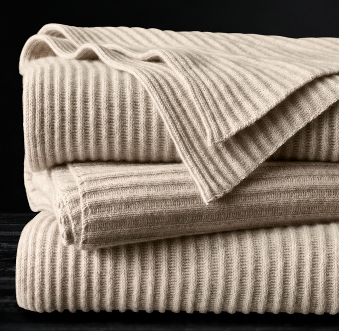 Ribbed Cashmere Throw