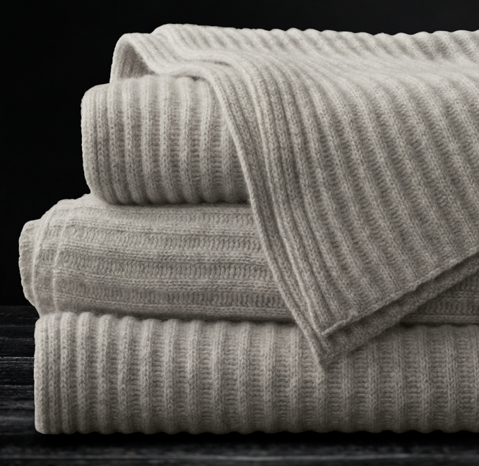 Ribbed Cashmere Throw