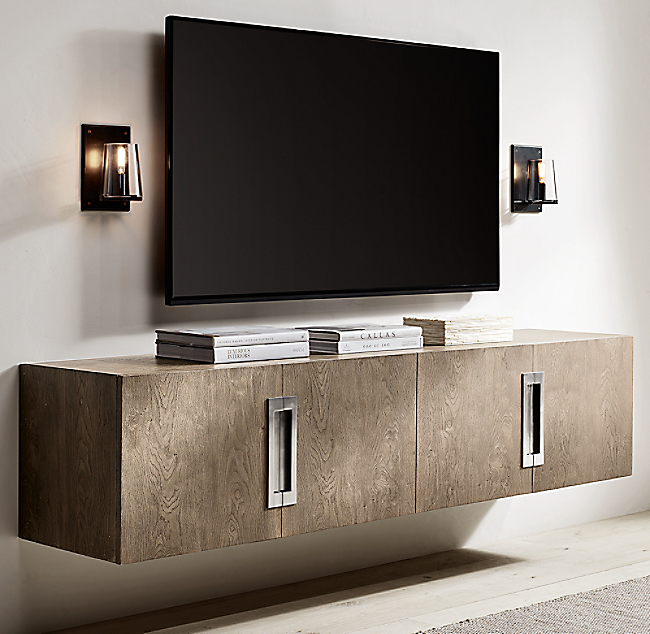 White Hall 4 Door Floating Media Console