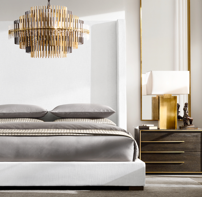 Modena Nontufted Shelter Fabric Platform Bed RH