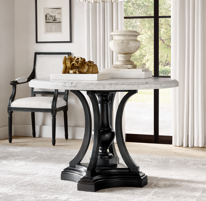 St James Marble Round Entry Table, Entry Table Round