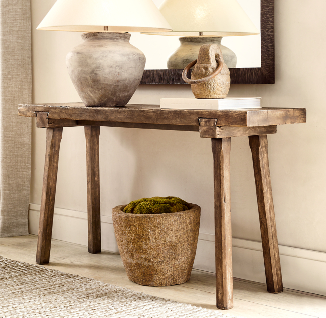 Primitive Italian Sawhorse Console Table